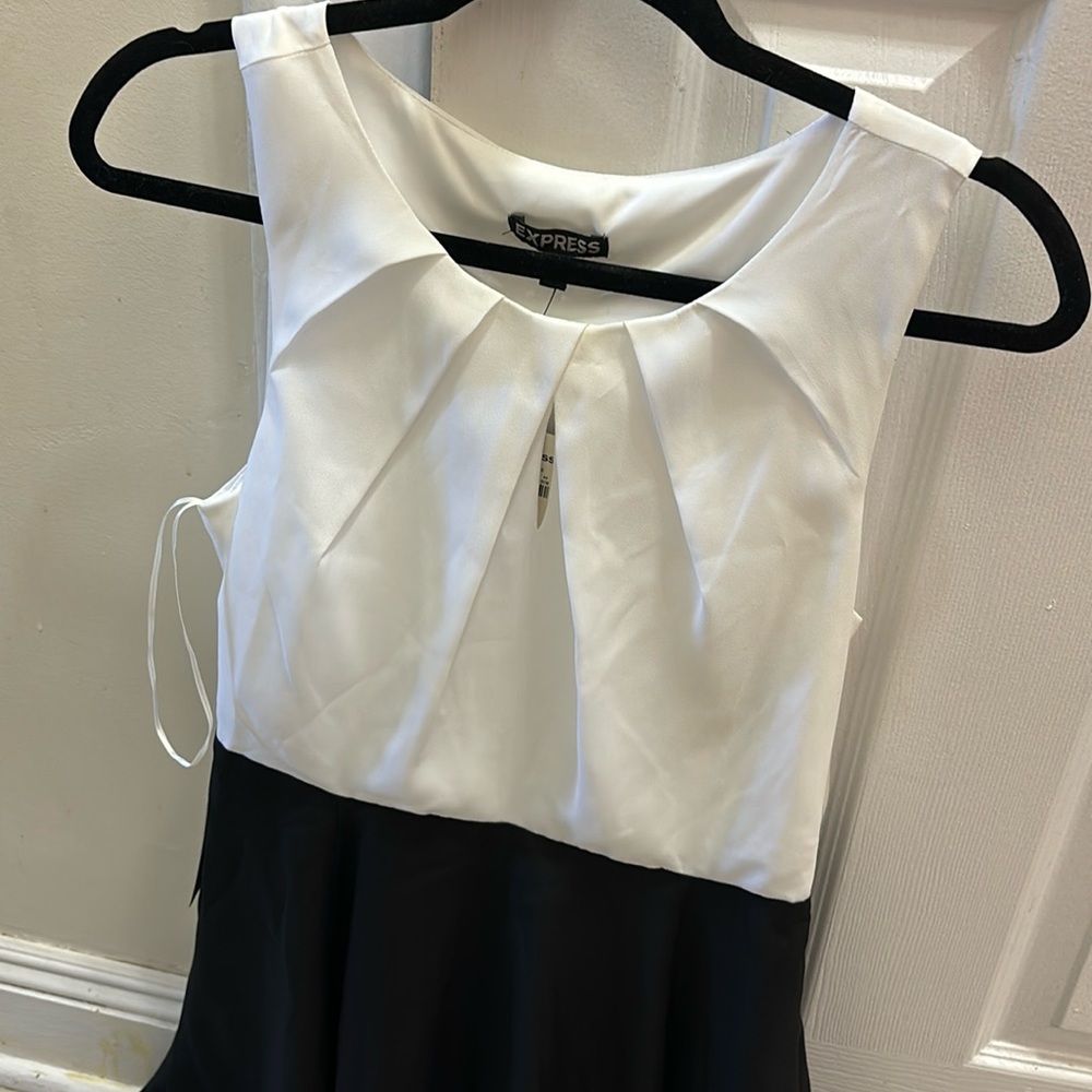 White and black Express dress